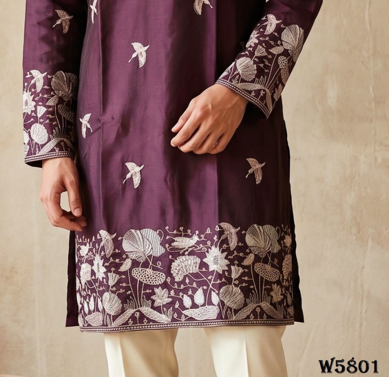 Outluk Wedding Vol 58 Silk Mens Kurta With Pajama 